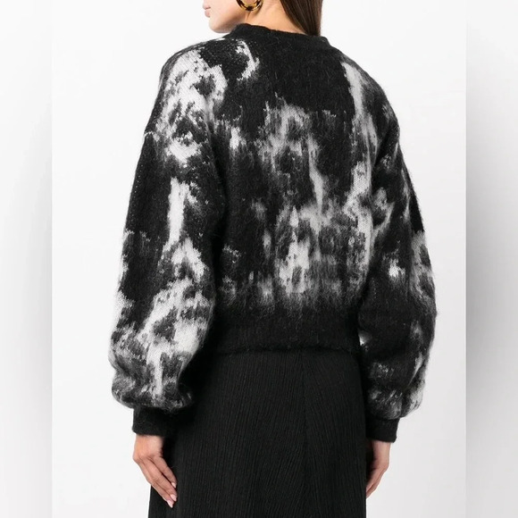 NWOT RODEBJER Ray Knitted Crew Neck Sweater Pullover Black White Designer XS - Picture 2 of 12